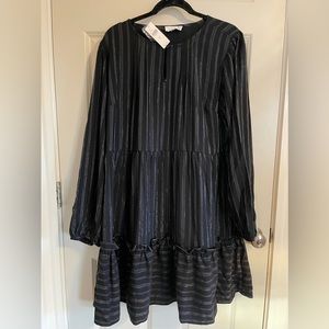 COPY - Anthropologie RO&DE brand dress. Black with thin silver striping. Never …